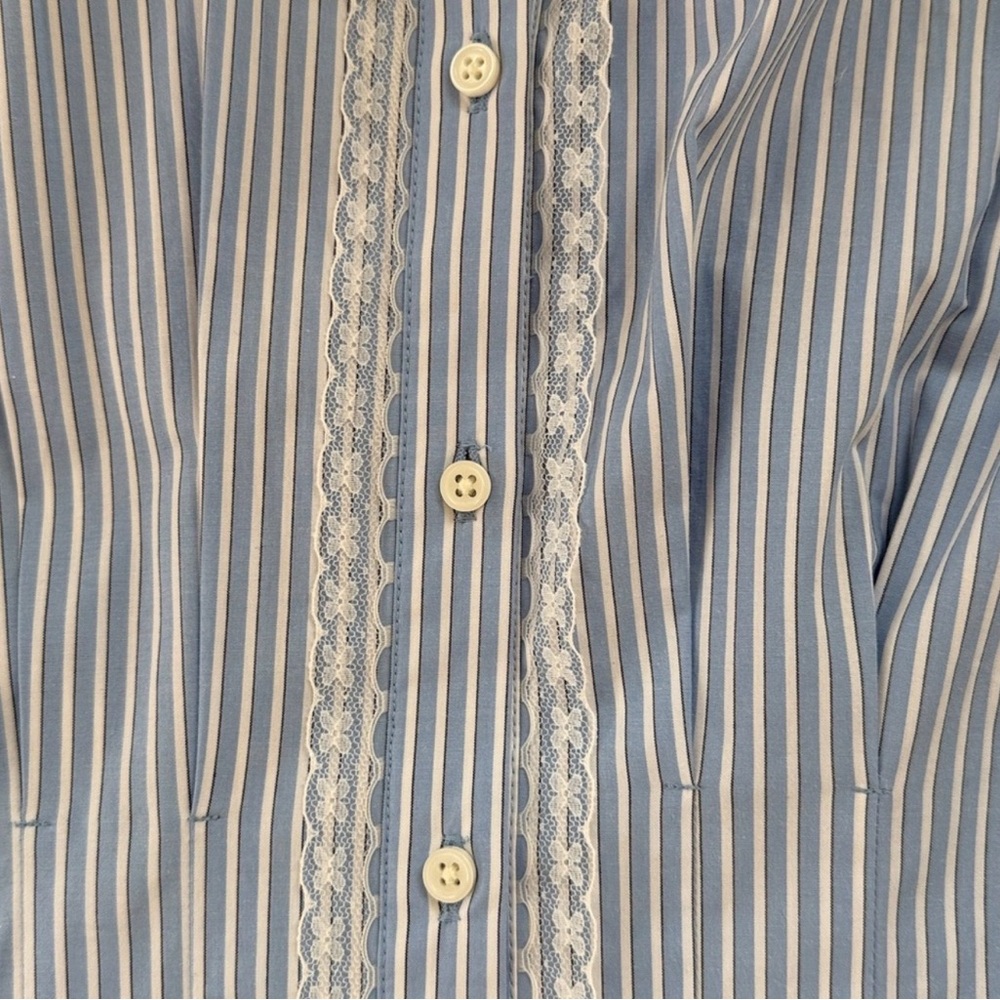 Gorgeous Blue Stripe Button-Front Women’s Dress - Picture 5 of 5